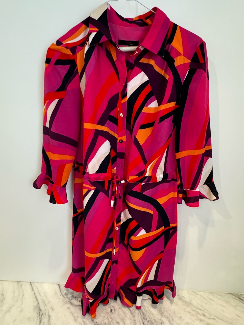 Trina Turk Women's NAT Drawstring Shirt Dress in the Desert Arches print Size XS